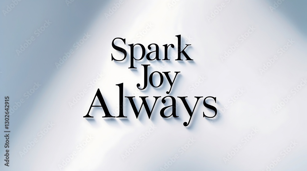 Fototapeta premium Creative typography design featuring the words spark joy always in elegant font style