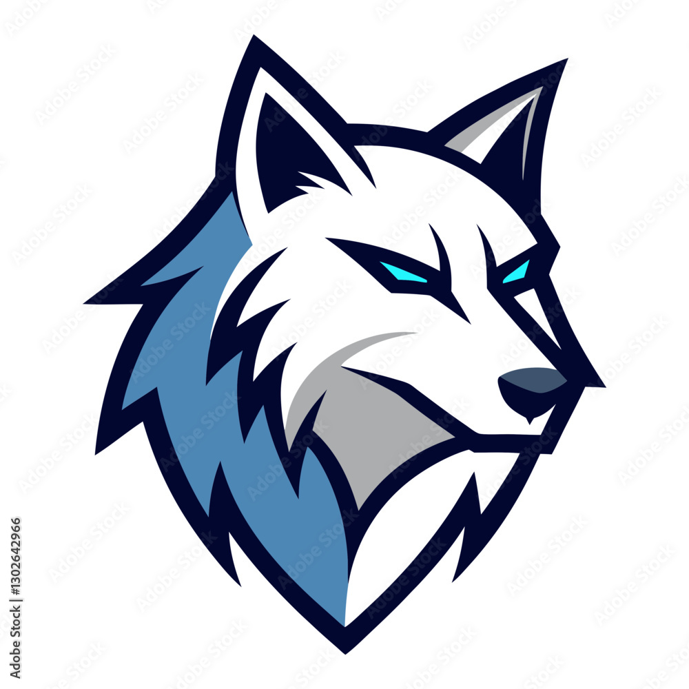 Obraz premium Arctic Wolf head mascot logo design vector