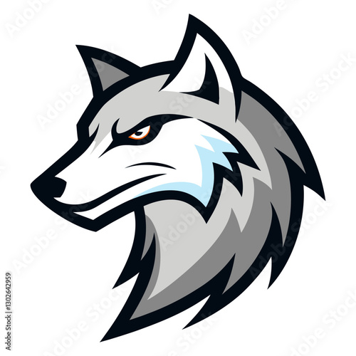 Arctic Wolf head mascot logo design vector
