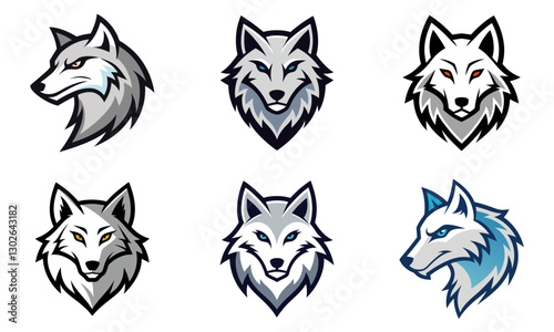 Arctic Wolf head mascot logo design vector
