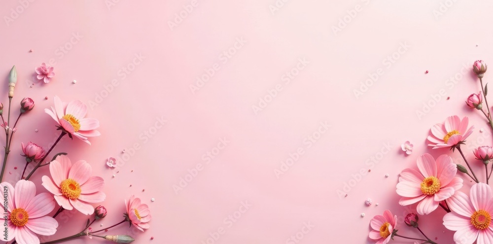 Pastel pink wall with subtle texture and a few scattered flowers, gentle hue, floral accents, pastel colors Pastel pink wall with subtle texture and a few scattered flowers, gentle hue, floral accents, pastel colors