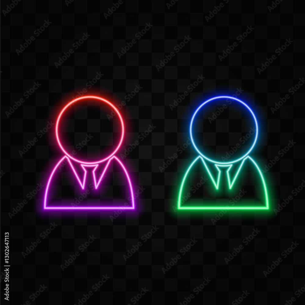 Support man thin line icon. neon style. call and communication, consult sign Support man thin line icon. neon style. call and communication, consult sign