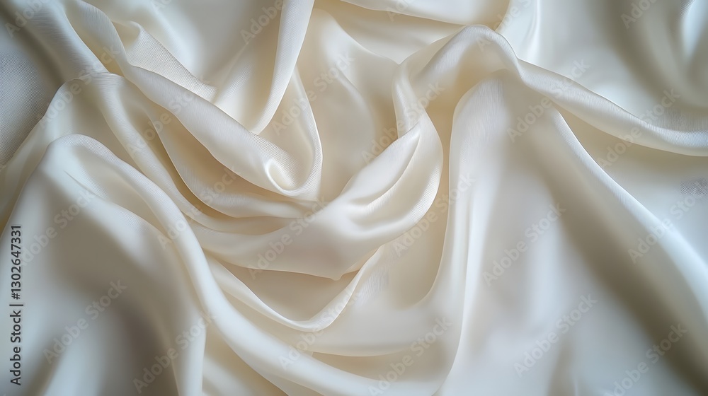 Fototapeta premium Close up image of flowing white fabric creating soft folds
