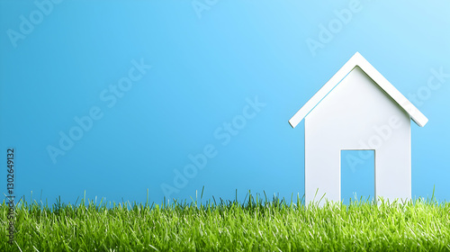 Wallpaper Mural White House Model in Green Grass Against Blue Sky Torontodigital.ca