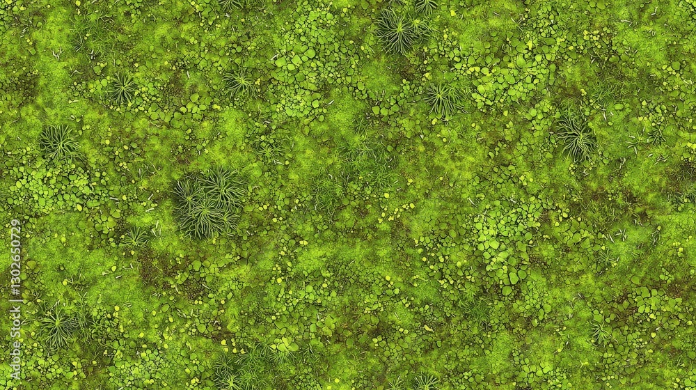 Aerial top view green moss seamless texture map pattern background Aerial top view green moss seamless texture map pattern background