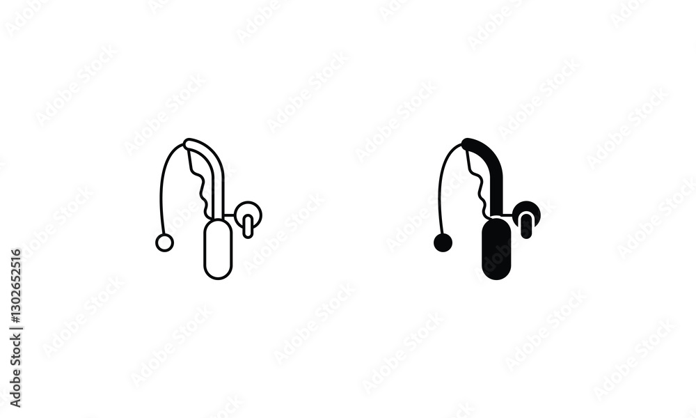 Fishing Rod icons set line and glyph vector stock illustration