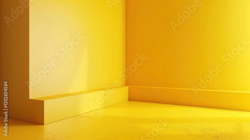 Golden Corner: Minimalist Yellow Room Interior Design