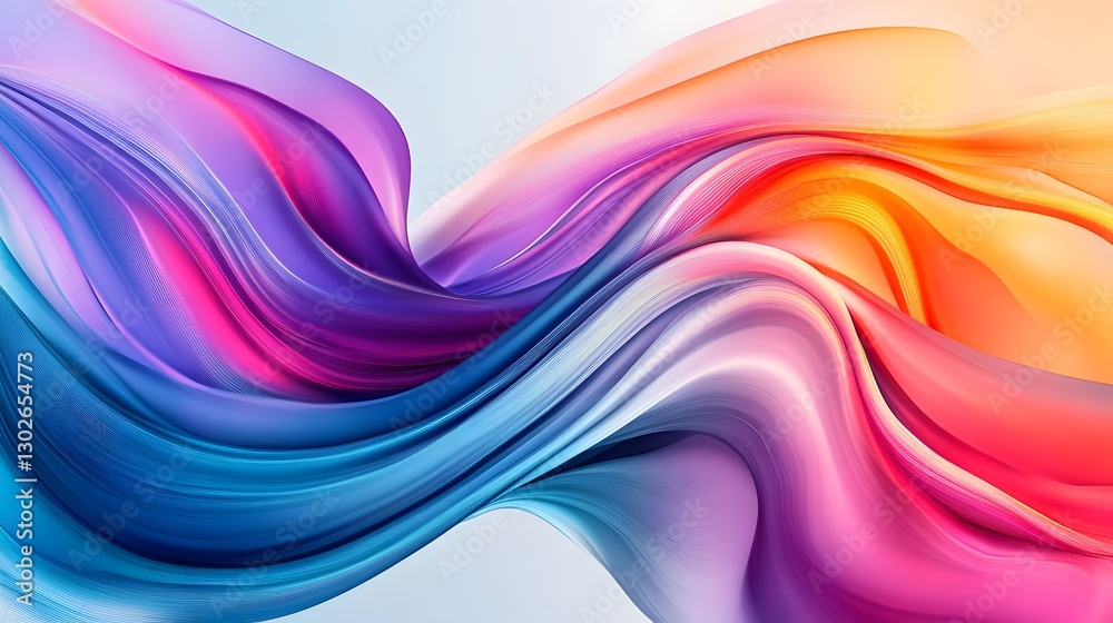 Flowing ribbons of multiple colors create a vibrant and abstract design Flowing ribbons of multiple colors create a vibrant and abstract design