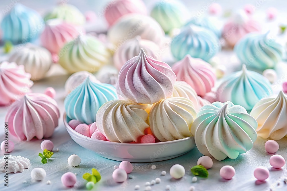Homemade Zephyr Marshmallows on White Background - Fluffy Russian Meringue Sweets Homemade Zephyr Marshmallows on White Background - Fluffy Russian Meringue Sweets