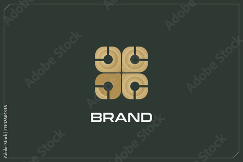 Home Building Logo Modern Structure Gold