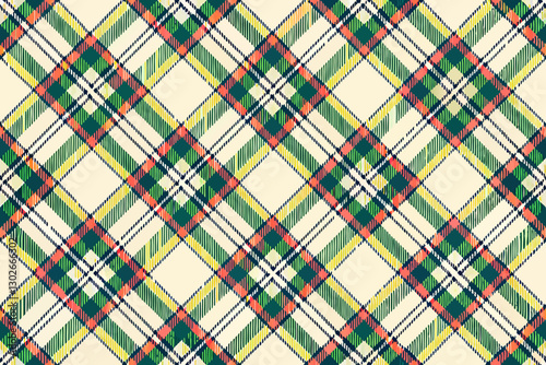 Wallpaper Mural Vintage Plaid Fabric Texture: Green, Orange, Yellow, & White Tartan Pattern Background for Textile Design & Fashion Projects Torontodigital.ca