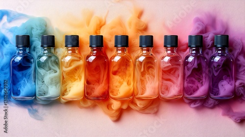 Rainbow Liquid Art in Bottles