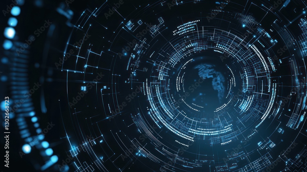 Futuristic Digital Interface with Abstract Data Visualization Elements Futuristic Digital Interface with Abstract Data Visualization Elements