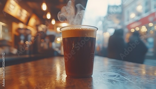 Street Cafe Coffee Steaming