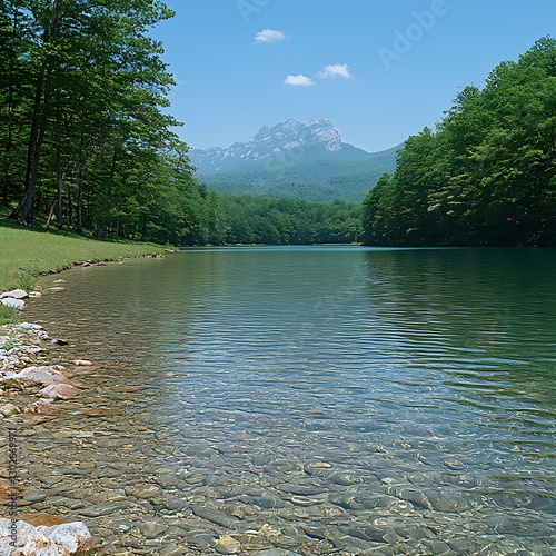 Mountain Lake Shore Serenity