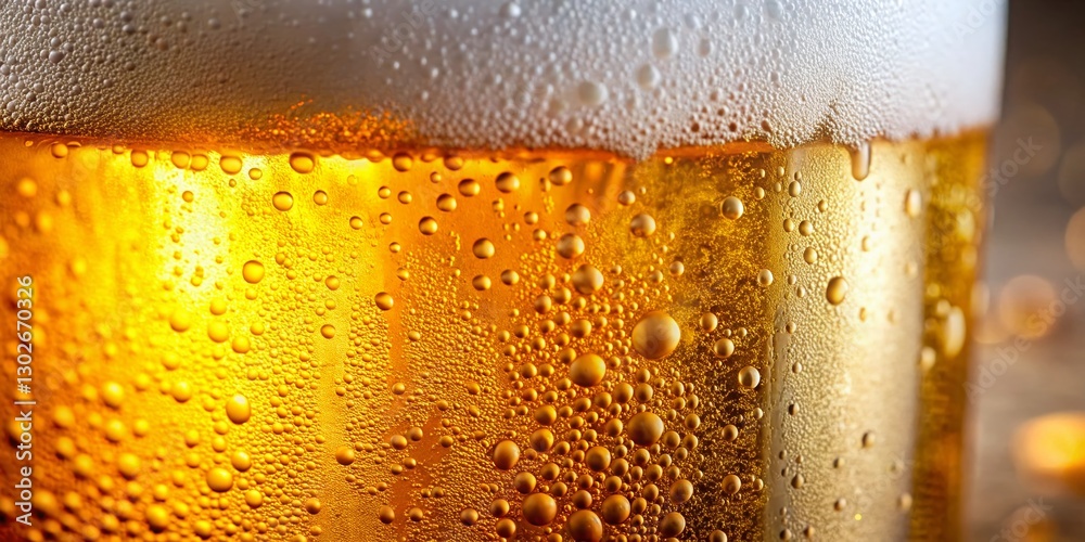 Macro Close-up of Blonde Beer in a Disposable Plastic Cup Macro Close-up of Blonde Beer in a Disposable Plastic Cup