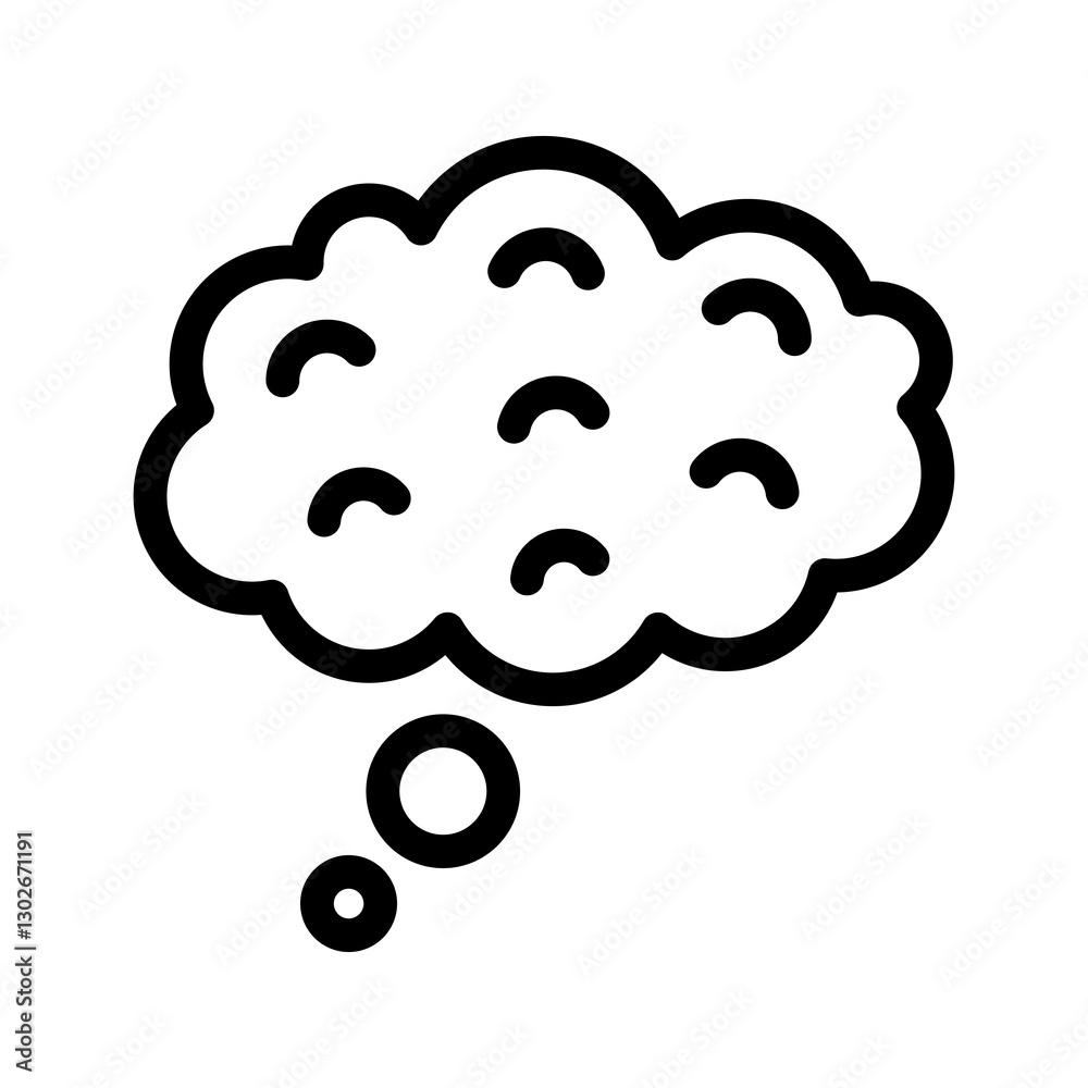 Speech cloud bubble outline illustration. Thought or chat conversation vector stock Speech cloud bubble outline illustration. Thought or chat conversation vector stock