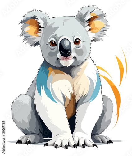 Koala Vector Art with Vibrant Colour Illustration photo