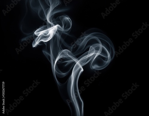 Smoke isolated on black background. Abstract white smoke on black background. Abstract Smoke Art