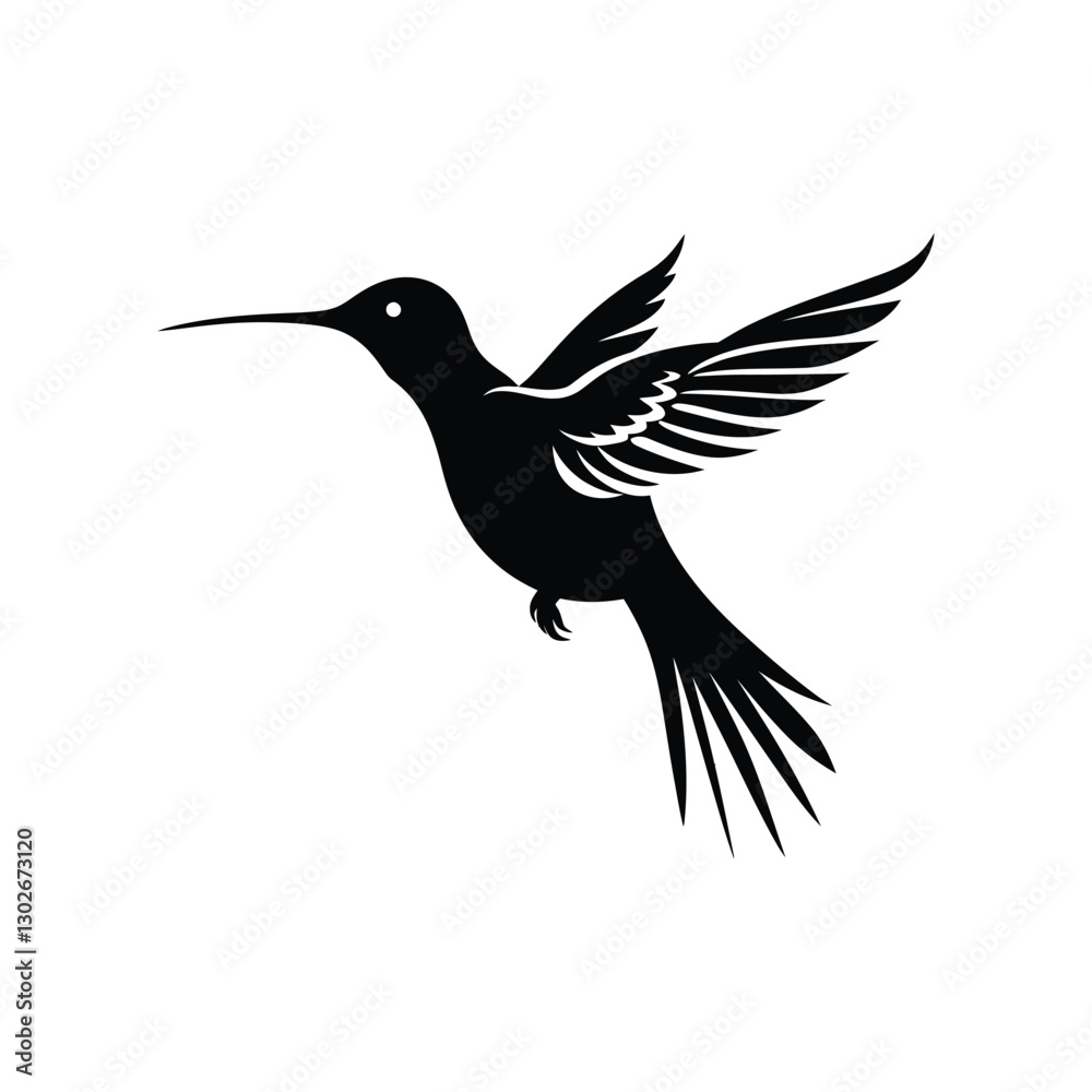 Fototapeta premium Hummingbird vector silhouette illustration