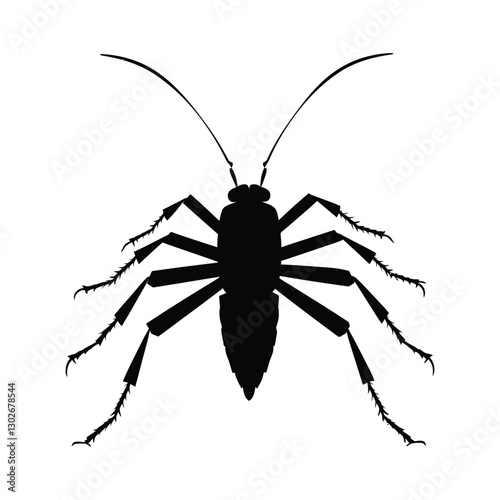 Katydid vector silhouette illustration