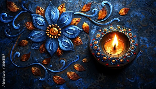Diwali Diya, Floral Decor