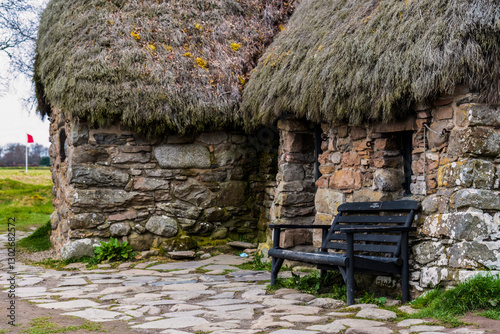 thatched roof cottage