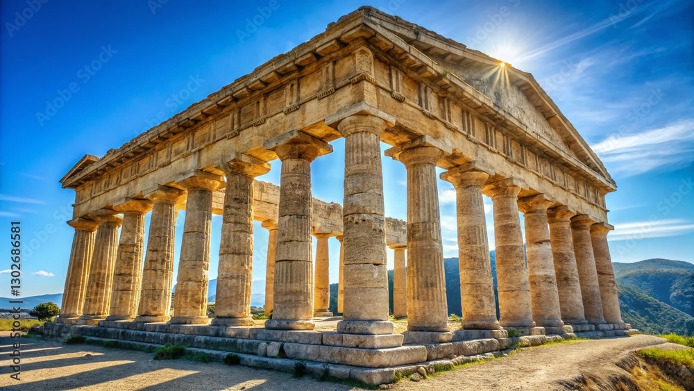 Majestic Segesta Doric Temple in Sicily, Ancient Greek Ruins, Italy Majestic Segesta Doric Temple in Sicily, Ancient Greek Ruins, Italy