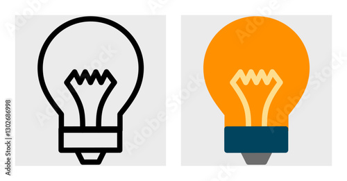 A minimalistic back-view bulb icon in black and colored styles. The classic design suits electrical engineering infographics, spare part guides, and automotive product listings.