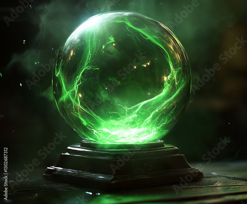 magic crystal ball Emerald Enchantment Elegy blue green magic spell photo