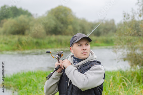 Portrait of a happy fisherman.