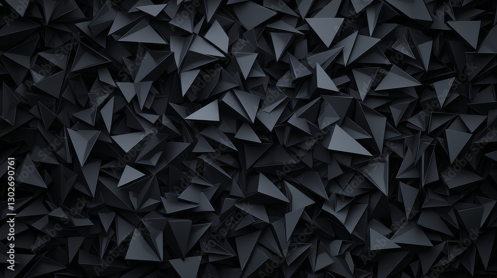 Fototapeta premium Abstract Geometric Black Folded Triangles Background in Low Poly Style