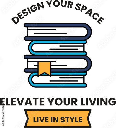 Illustration in the concept of interior design in line style