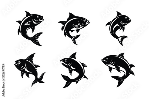 Emerald Surgefish silhouette vector illustration