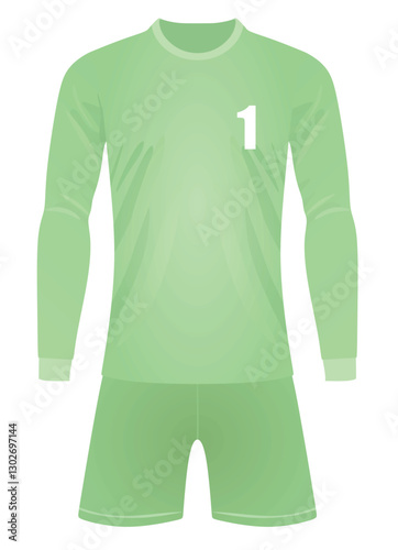 Green goalkeeper jersey. vector illustration