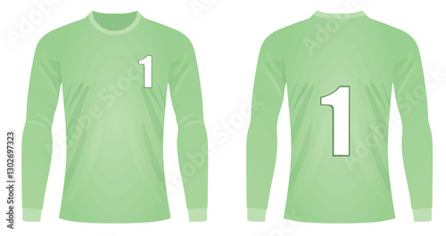 Green goalkeeper jersey. vector illustration
