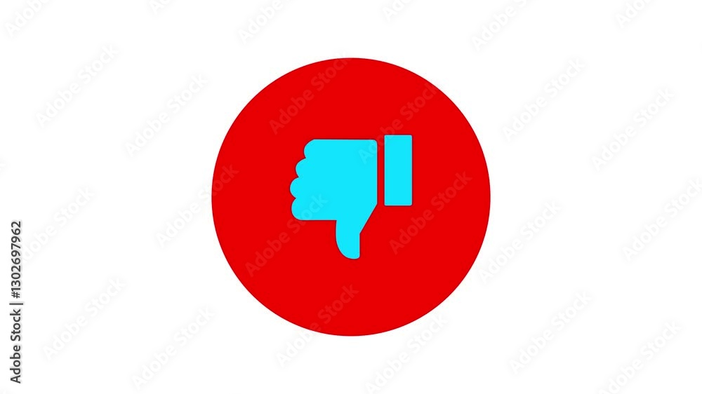 abstract Hand thumb down icon, dislike icon in flat design animation on transport background. abstract Hand thumb down icon, dislike icon in flat design animation on transport background.