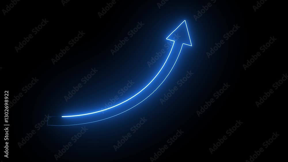arrow rising transparent channel, business growth arrow and graph chart. neon line business graph growth chart animation. arrow rising transparent channel, business growth arrow and graph chart. neon line business graph growth chart animation.