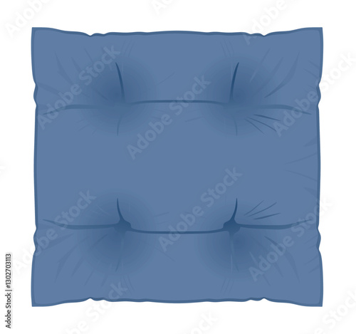 Blue seat cushion. vector illustration