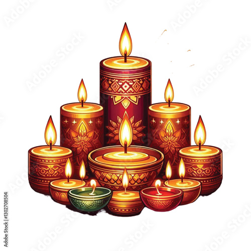 Diwali Candles vector