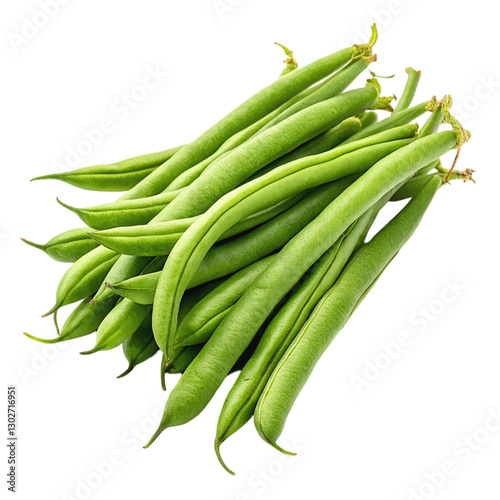 fresh green beans on a transparent background