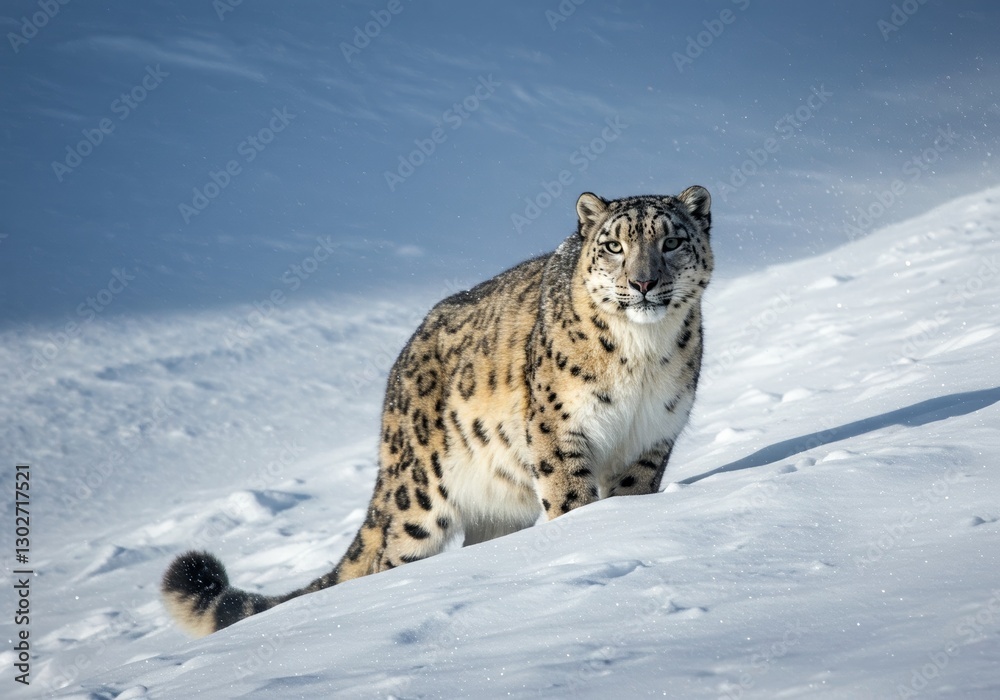 Obraz premium snow leopard in snow