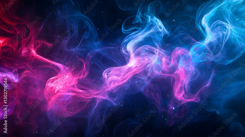 Fototapeta premium Abstract Rendering of Vibrant Colored Smoke Against a Dark Background