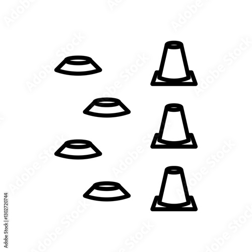 三角コーンとポイントのアイコン