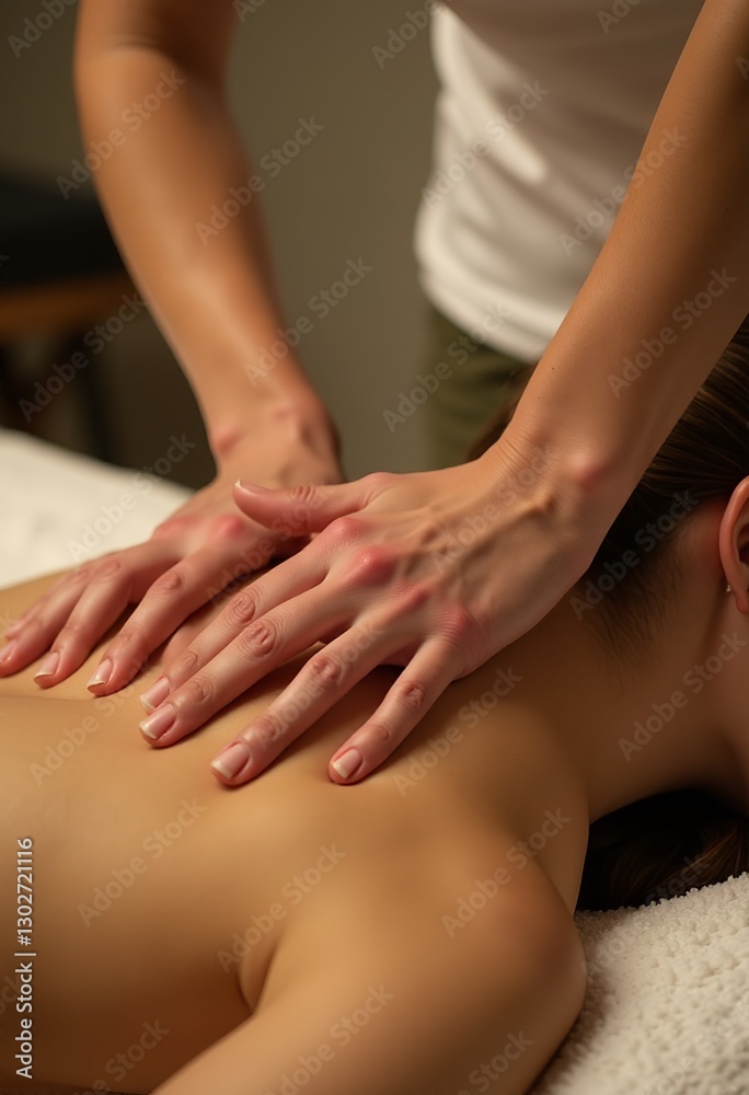 Therapeutic Touch: Close-Up of a Relaxing Neck and Back Massage, Promoting Wellness and Stress Relief in a Serene Setting
Therapeutic Touch: Close-Up of a Relaxing Neck and Back Massage, Promoting Wellness and Stress Relief in a Serene Setting