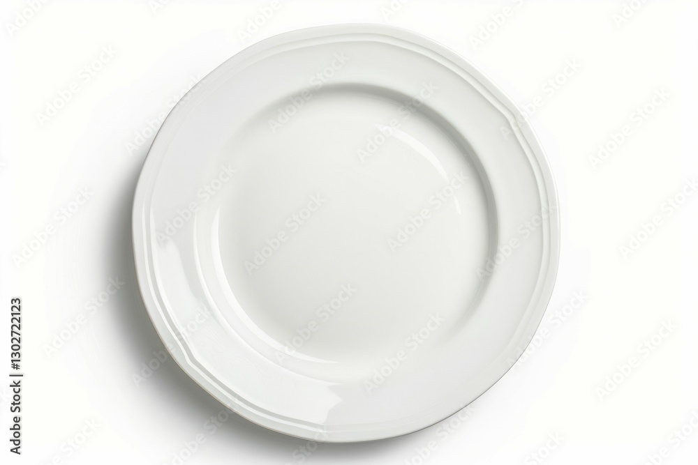 Elegant white plate on isolated background. Neural network AI generated Elegant white plate on isolated background. Neural network AI generated