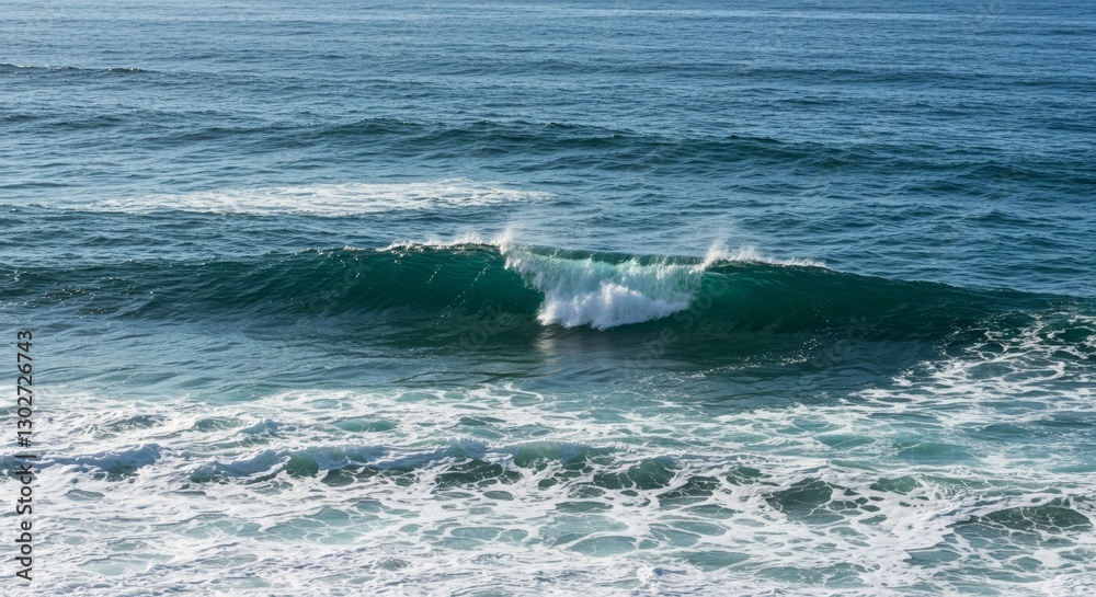 Crashing Waves in the Blue Ocean: a powerful display of natural forces Crashing Waves in the Blue Ocean: a powerful display of natural forces