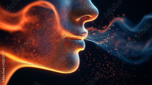 Artistic Representation of Smell Detection with Abstract Waves Illustrating the Human Sense of Olfaction photo