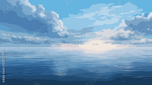 Calm open ocean illustration