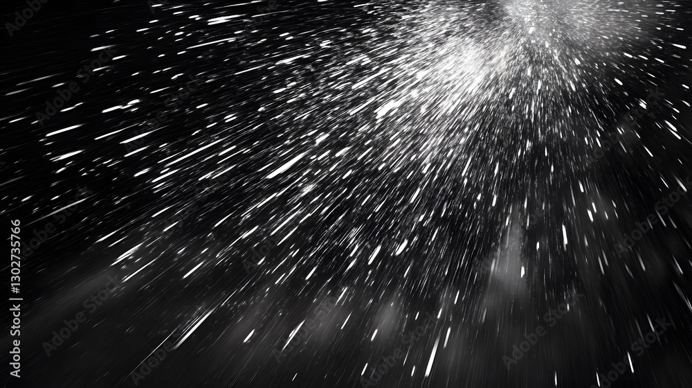 Obraz premium The image depicts a burst of white particles in a dark space